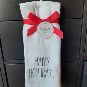 Rae Dunn kitchen towels holiday theme
